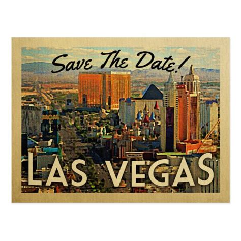 Las Vegas Save The Date Vintage Postcards | Zazzle