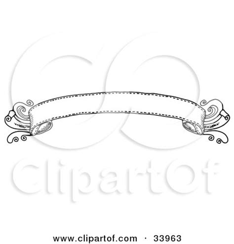 Clipart Illustration of an Elegant Black And White Banner by C Charley ...