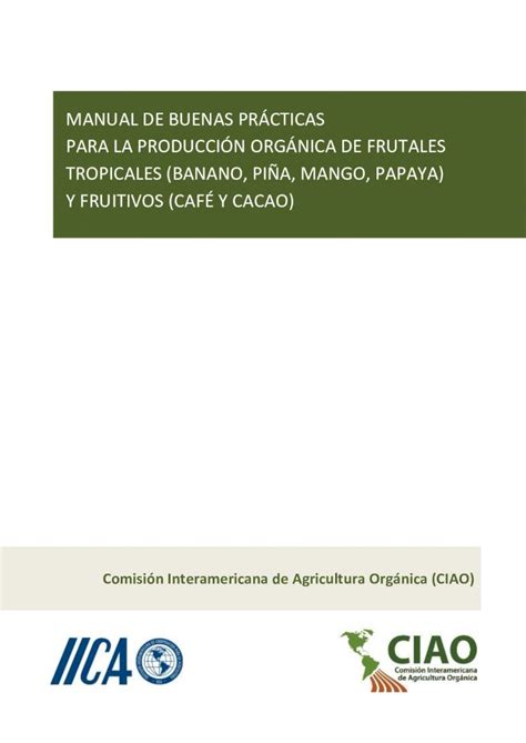 PDF MANUAL DE BUENAS PRÁCTICAS PARA LA PRODUCCIÓN ORGÁNICA DE