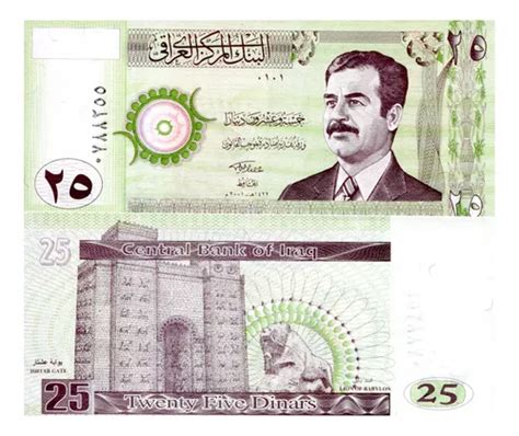 Billete De Irak 25 Dinares Saddam Hussein Nuevo Sin C 2001