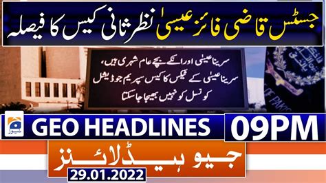 Geo News Headlines Today 09 Pm Government Versus Opposition 29th January 2022 Youtube