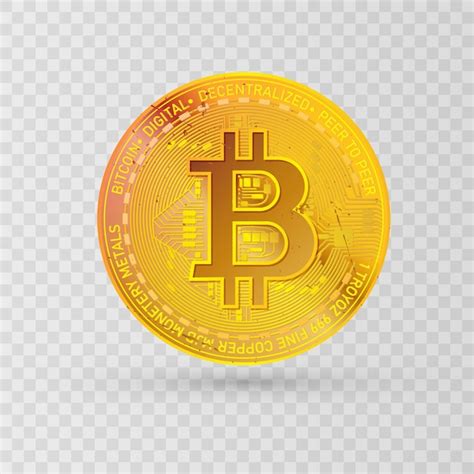 Pièce D or Bitcoin Symbole De Crypto monnaie Bitcoin Isolé Sur Fond