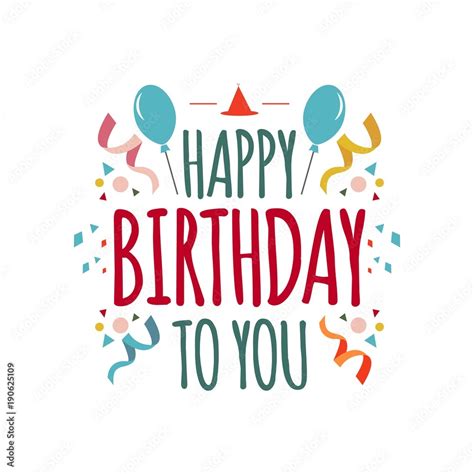 Happy Birthday to You Vector Template Design Stock Vector | Adobe Stock