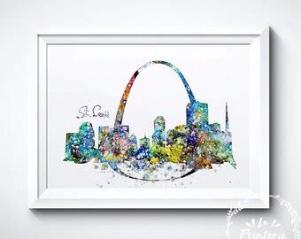 St. Louis Skyline Art Print St. Louis Wall Art St. Louis