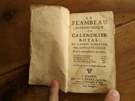 Livre Ancien Le Flambeau Astronomique Calendrier Royal De L Ann E