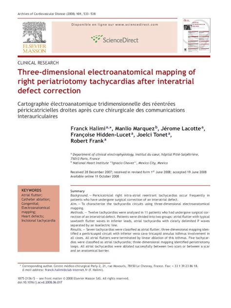 PDF Three Dimensional Electroanatomical Mapping Of Right