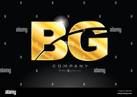 Combination Letter Bg B G Gold Golden Alphabet Logo Icon Design With