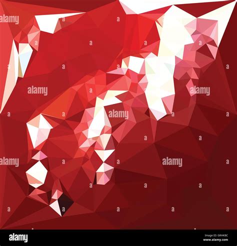 Coquelicot Red Abstract Low Polygon Background Stock Vector Image Art