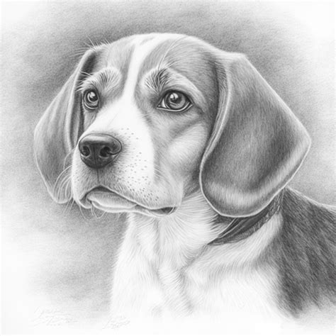 Dibujo A Lápiz De Un Perro Beagle Foto Premium