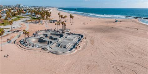 Aerial View of the Skatepark of the Venice Beach in LA, California. Stock Image - Image of ...