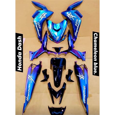 COVERSET HLD DASH 125 V4 HAYABUSA CHAMELEON BLUE Siap Tampal Shopee