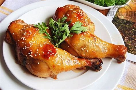 鹽焗蜜汁烤雞腿的詳細做法 大廚網簡易食譜 Recipe Roasted Chicken Legs Chicken Leg Recipes Savoury Dishes