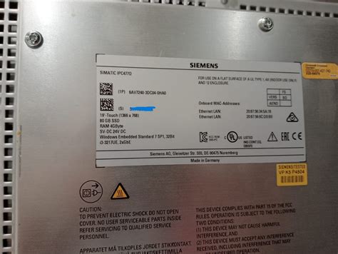 Buy Simatic Ipc D Av Dc Ha Aotewell Automation Siemens