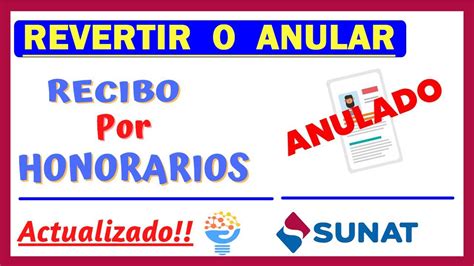 Guía Completa Para Eliminar Recibo Por Honorarios Sunat Trámites Y Requisitos En Perú Diario