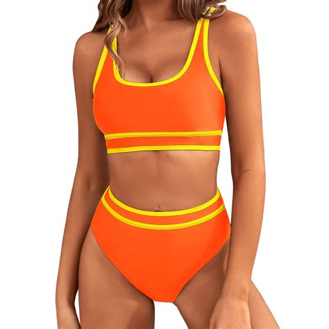 Rqyyd Women S High Waisted Bikini Sets Sporty Two Piece Swimsuits Color