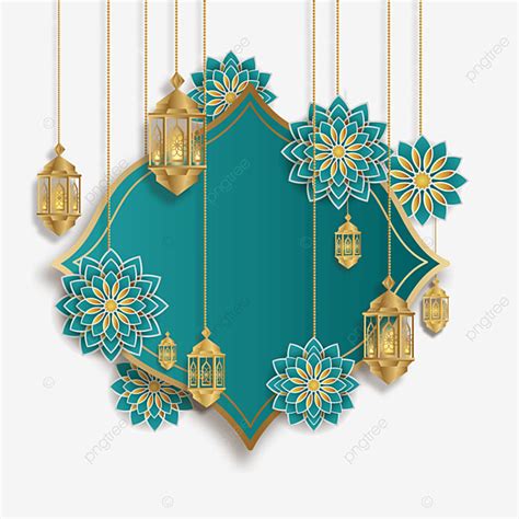 Ramadan Kareem Lantern Vector Hd Images Green Textured Ramadan Golden