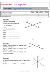 Evaluation Point droite et segment 6ème Bilan et controle corrigé