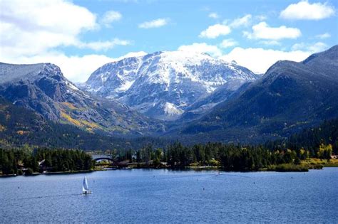 snow mountain lake