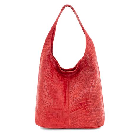 Italian Designer Soft Leather Full Croc Print Hobo Swolit Gioia Dark