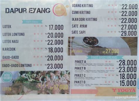 Selalu Diperbarui Menu Dapur Eyang Buah Batu Bandung