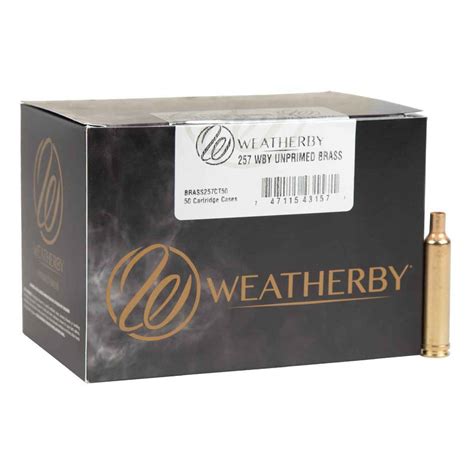 Weatherby Unprimed 257 Weatherby Magnum Reloading Brass 50 Count