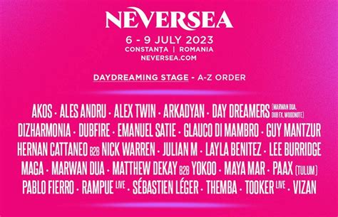 Neversea Lineup Complet Si Programul Pe Zile Tr Ie Te Muzica