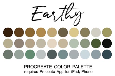 Earthy Procreate Color Palette Graphic By Juliecampbelldesigns · Creative Fabrica