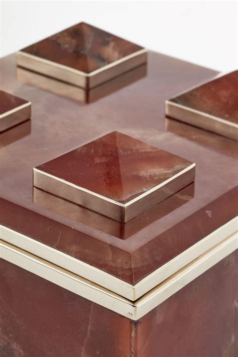 Set Tronador Square Bordeaux Blue Cream Onyx Stone Boxes For Sale At