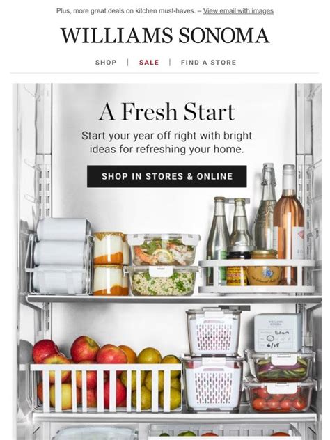 Williams-Sonoma Email Newsletters: Shop Sales, Discounts, and Coupon Codes