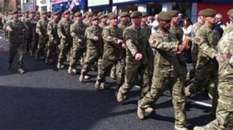 Mercian Regiment Joins Other Troops In Worcester Parade Bbc News