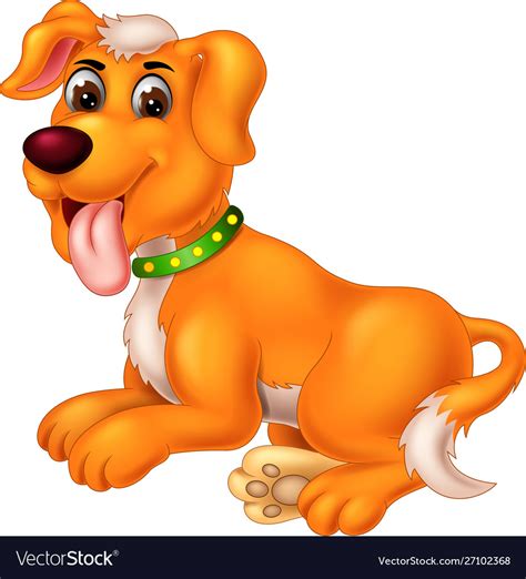 Funny orange dog cartoon Royalty Free Vector Image