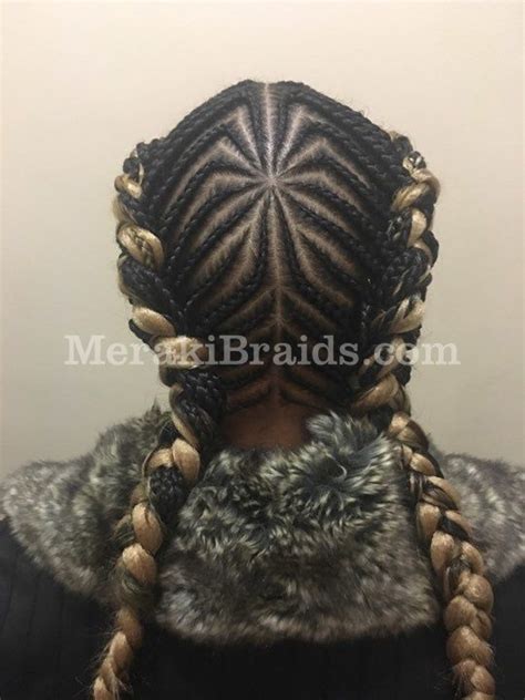 Pin By Meraki Braids On Fish Bone Wth Synthetic Hair Extension Canerow