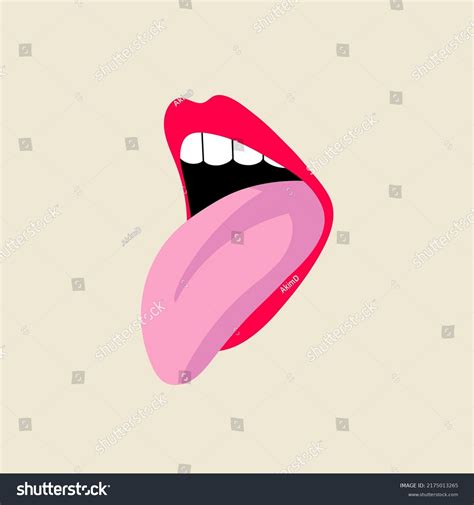 Open Female Human Mouth Tongue Teeth Stock Vector Royalty Free