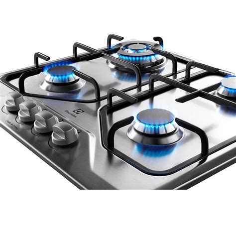 Cooktop 4 bocas cor Inox a Gás Electrolux GT60X Cooktop Magazine