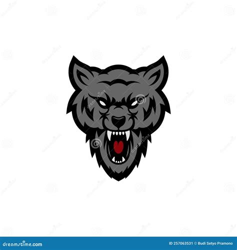 Wolf Head Illustration Logo Design Wolf Mascot Vector Art Stock