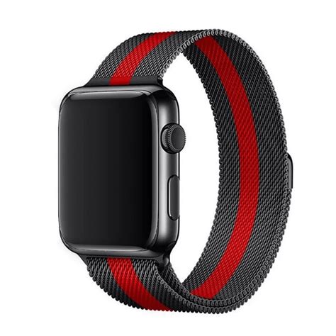 Pulseira Milanese Preto E Vermelho Para Apple Watch Mm Submarino