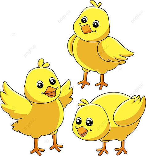 Anak Ayam Kartun Clipart Berwarna Ilustrasi Warna Muda Penuh Warna Vektor Muda Warna Warna