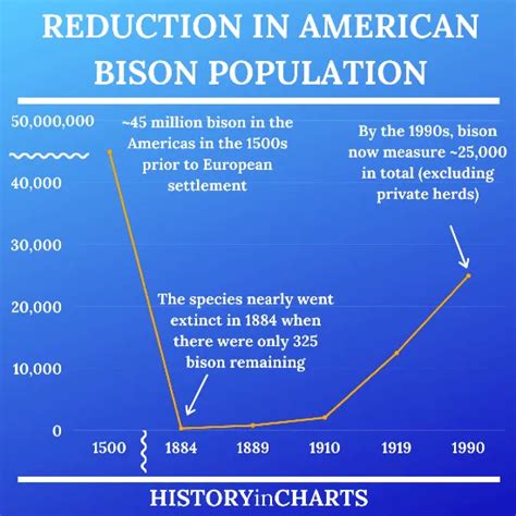 Charting the American Bison Population Decline Over Time - History in ...