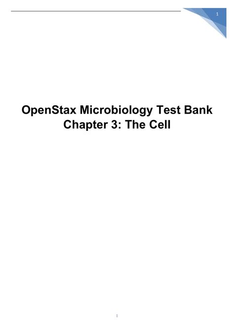 OpenStax Microbiology Test Bank Chapter 3 The Cell OpenStax