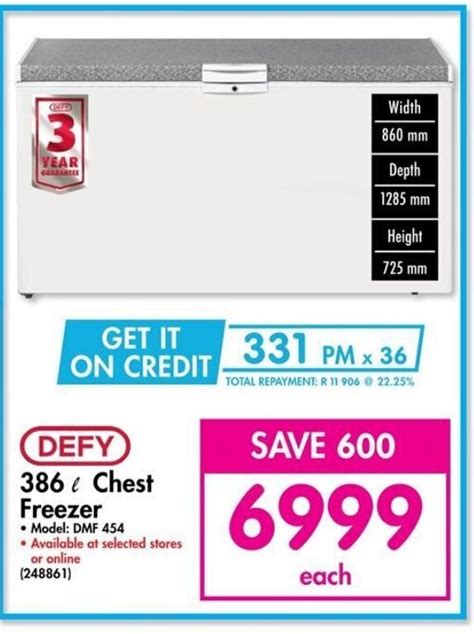 Defy L Chest Freezer Offer At Makro