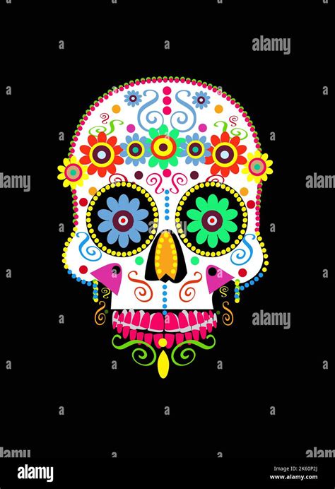 Vector Illustration Day Of The Dead Dia De Los Muertos Sugar Skull