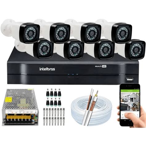 Kit Cftv 8 Cameras Segurana Hd Dvr KaBuM