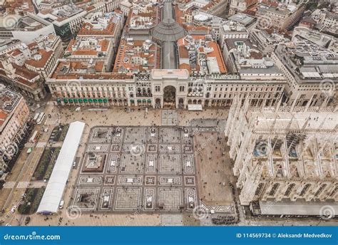 Aerial View of Piazza Del Duomo Stock Photo - Image of landmark, gothic ...