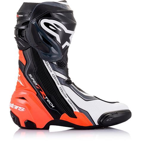 Bottes Supertech R Alpinestars Noir Blanc Orange Moto Axxe Fr Bottes