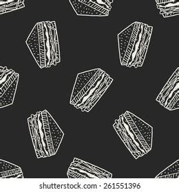 Doodle Sandwich Seamless Pattern Background Stock Vector Royalty Free