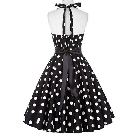 Sexy Halter Party Dress Retro Polka Dot Hepburn Vintage 50s 60s Pin Up Rockabilly Dresses Robe