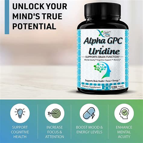 Alpha GPC Choline 600mg Uridine Monophosphate 300mg 2 In 1 Nootropic