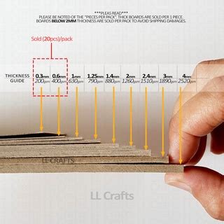 LL Crafts Chipboard Pasteboard ESKA Board 9 5x13 Inches 1mm 2mm