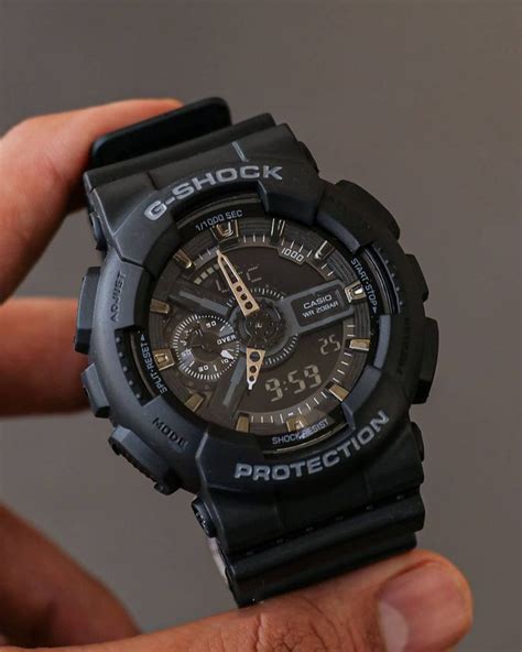 Round Black Casio G Shock Standard Analog Digital Watch For Men Model