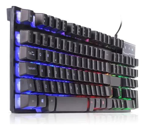 Teclado Gamer Rgb Luminoso Pc Usb Abnt Led Semi Mecanico R Em Mogi